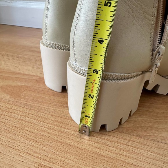 Schutz Xayane Womens Boot Lace up Combat Style Block Heel Almond Cream Size 8B - Picture 7 of 11